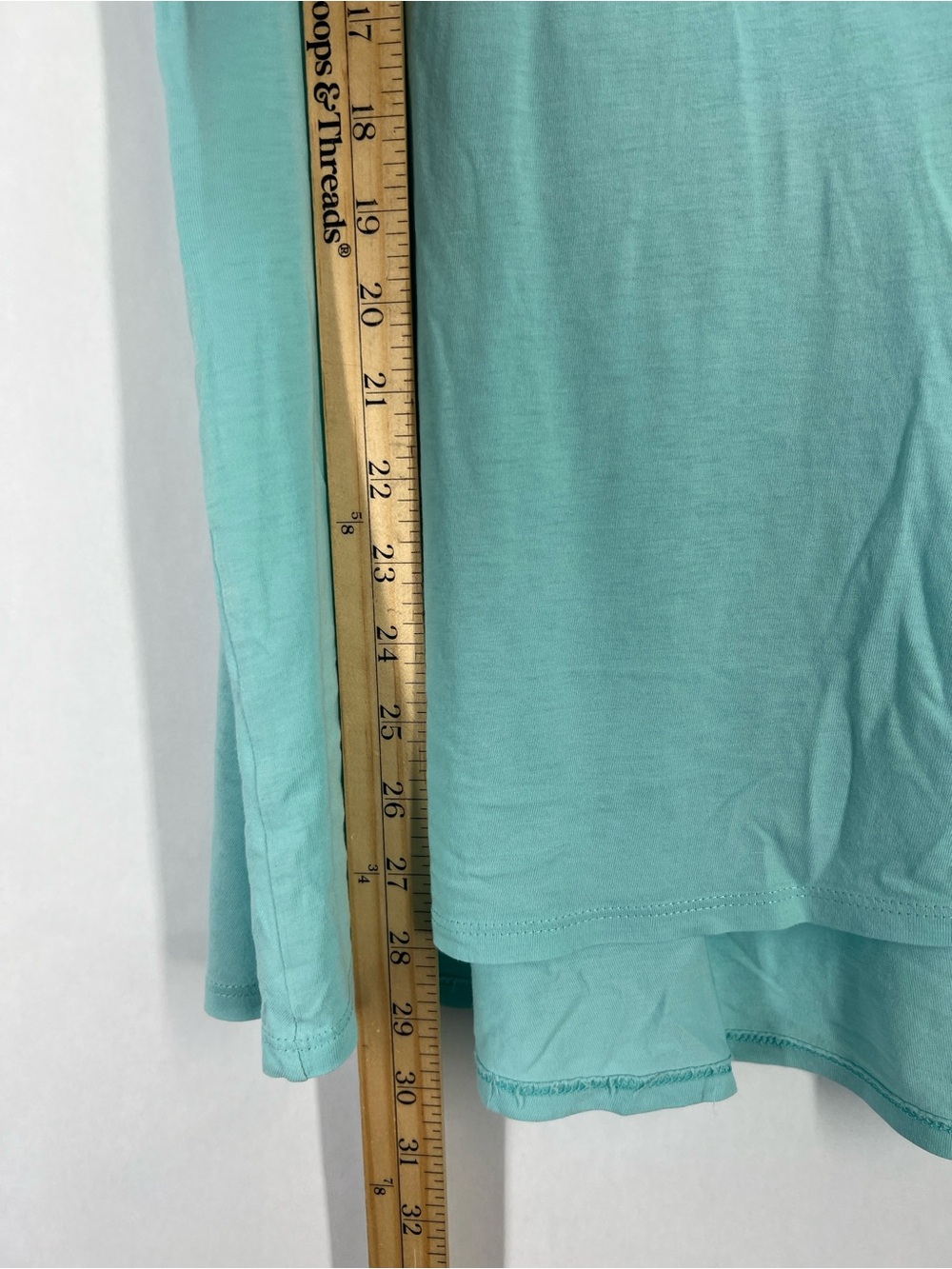 J.Jill Pure Jill Scoop Neck Elliptical Tee Aqua Blue Pima Cotton Size M - Picture 9 of 11